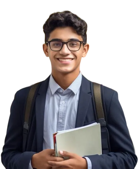 Student with backpack